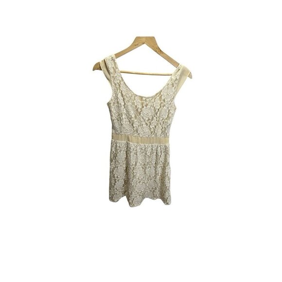 American Eagle Outfitters Dresses & Skirts - AMERICAN EAGLE OUTFITTERS Womens Lace Floral Mini Summer Dress IVORY Open Back 2